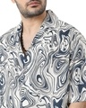 Shop Men's White & Blue All Over Abstract Printed Relaxed Fit Shirt