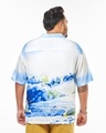 Shop Men's White & Blue All Over Printed Oversized Plus Size Shirt-Design