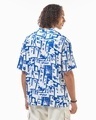 Shop Men's White & Blue All Over Printed Oversized Shirt-Design