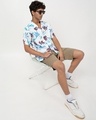 Shop Men's White & Blue All Over Printed Oversized Shirt-Full