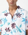 Shop Men's White & Blue All Over Printed Oversized Shirt