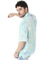 Shop Men's White & Blue All Over Tropical Printed Relaxed Fit Shirt-Design