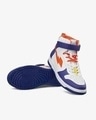 Shop Men's White & Blue Bolt Color Block High Top Sneakers-Design