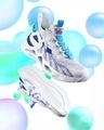 Shop Men's White & Blue Good Vibes Color Block Sneakers-Front
