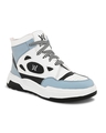 Shop Men's White & Blue Color Block High-Top Sneakers-Design