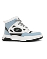 Shop Men's White & Blue Color Block High-Top Sneakers