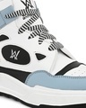 Shop Men's White & Blue Color Block High-Top Sneakers