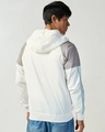 Shop Men's White & Blue Color Block Hooded Windcheater Jacket-Design