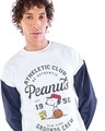 Shop Men's White & Blue Peanuts Typography Oversized Sweatshirt