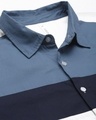 Shop Men's White & Blue Color Block Shirt-Full