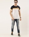 Shop Men's White & Blue Colourblocked T-shirt