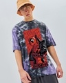 Shop Men's White & Blue Deadpool Reloaded Graphic Printed Oversized T-shirt-Front