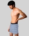 Shop Men's White & Blue Striped Boxers-Design