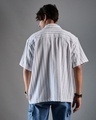 Shop Men's White & Blue Striped Oversized Shirt-Full