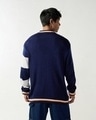 Shop Men's White & Blue Color Block Oversized Sweater