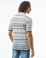 Shop Men's White & Blue Striped Flatknit Shirt-Design