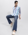 Shop Men's White & Blue Striped Slim Fit Shirt-Design