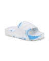 Shop Men's White & Blue Textured Sliders-Design