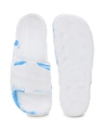 Shop Men's White & Blue Textured Sliders