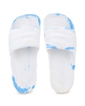 Shop Men's White & Blue Textured Sliders