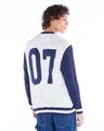 Shop Men's White & Blue Typography Oversized Sweater-Full