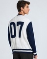 Shop Men's White & Blue Typography Oversized Sweater-Full