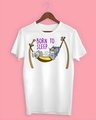 Shop Men's White Born to Sleep Typography T-shirt-Design