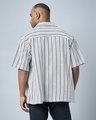 Shop Men's White & Brown Striped Oversized Shirt-Full
