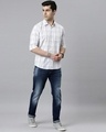 Shop Men's White Checked Slim Fit Shirt