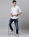 Shop Men's White Checked Slim Fit Shirt