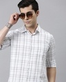 Shop Men's White Checked Slim Fit Shirt