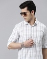 Shop Men's White Checked Slim Fit Shirt