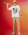 Shop Men's White Chibi Naruto Graphic Printed Oversized T-shirt