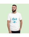 Shop Men's White Chill Af Typography T-shirt-Front