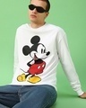 Shop Men's White Classic Mickey F&B Graphic Printed Oversized T-shirt-Front