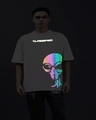 Shop Men's White Classified Reflective Printed Oversized T-shirt