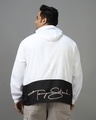 Shop Men's White Color Block Oversized Plus Size Windcheater Jacket-Design