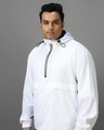 Shop Men's White Color Block Oversized Plus Size Windcheater Jacket
