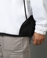 Shop Men's White Color Block Oversized Plus Size Windcheater Jacket
