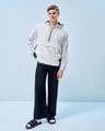 Shop Men's White Tony Stark Typography Oversized Windcheater Jacket-Full