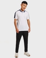 Shop Men's White & Blue Color Block Polo T-shirt-Full
