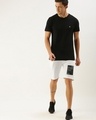 Shop Men's White Color Block Shorts-Full