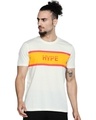 Shop Men's White Color Block Slim Fit T-shirt-Front