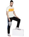 Shop Men's White Color Block Slim Fit T-shirt-Full