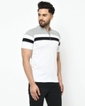 Shop Men's White Color Block Slim Fit T-shirt-Design