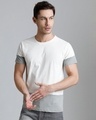 Shop Men's White Colourblocked T-shirt-Front