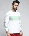Shop Men's White Colourblocked T-shirt