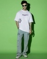 Shop Men's White Commando Graphic Printed Oversized T-shirt