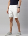 Shop Men's White Cotton Linen Shorts-Full