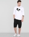 Shop Men's White Crazy Panda Printed T-shirt-Full